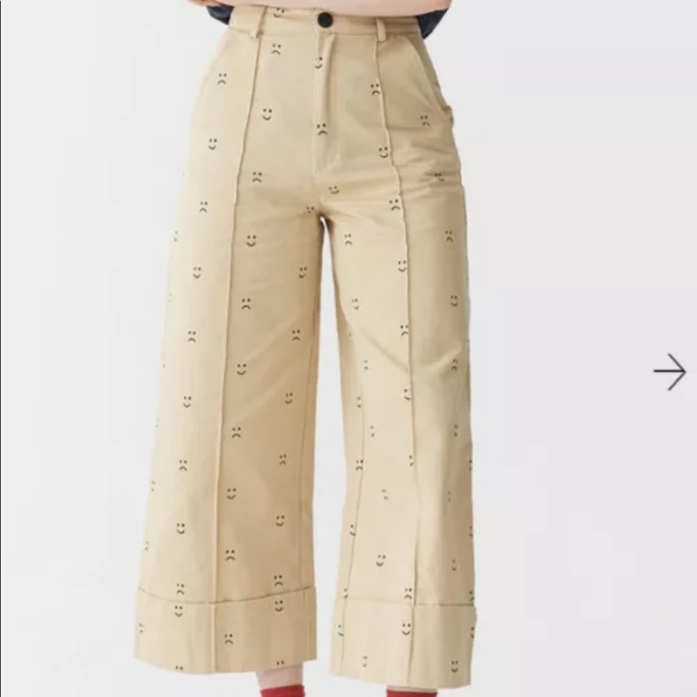 SOLD • Lazy Oaf Happy Sad Beige Trousers